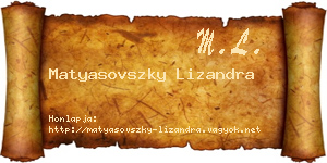 Matyasovszky Lizandra névjegykártya
